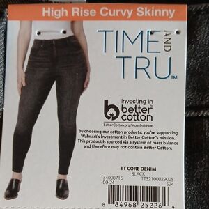Time and Tru Black High Rise Skinny Jeans